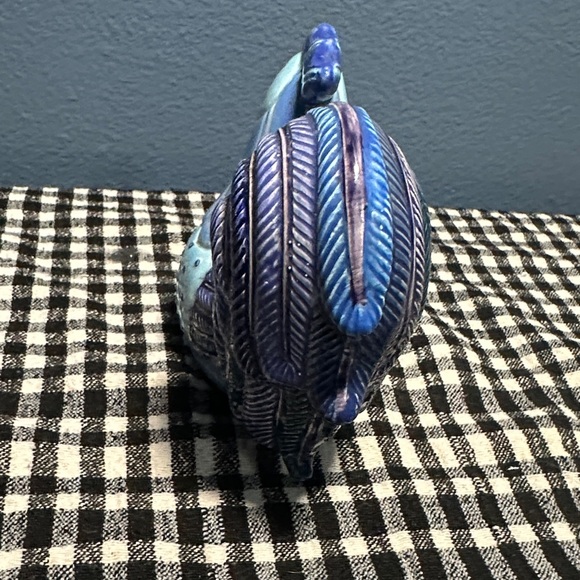 Blue Ceramic Rooster Figurine - Picture 5 of 7